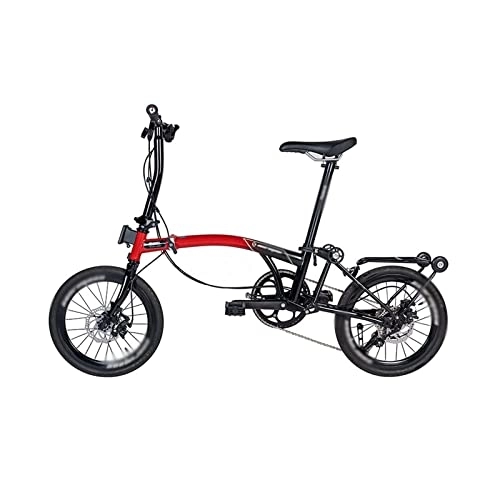 Electric Bike : Adult Electric Bicycles New Three-Stage Folding Bike Portable Exercise Bike Outdoor Travel 9 Speed Bike Adult Bicycle Bicycle (Red)