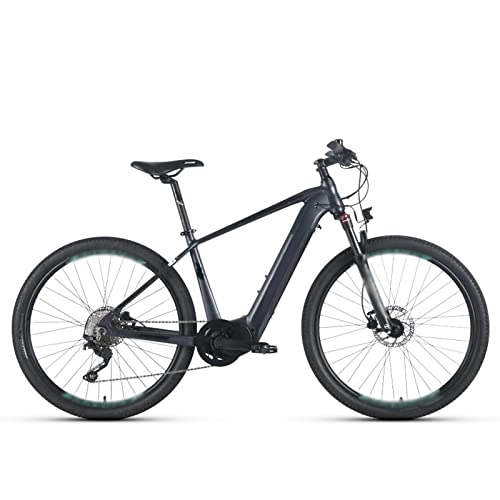Electric Bike : Adult Electric Bike 240W 36V Mid Motor 27.5inch Electric Mountain Bicycle 12.8Ah Li-Ion Battery Electric Cross Country Ebike (Color : Black blue)