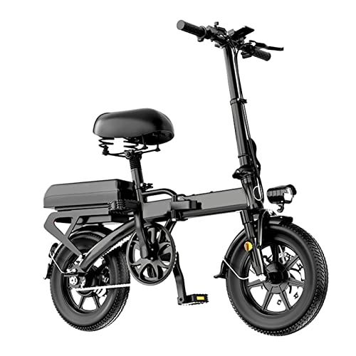 Electric Bike : Adult Electric Bike Foldable 2 Seat Electric Bicycle 48V 400W Portable Electric Bicycle with Lithium Battery (Color : 48V 25Ah)