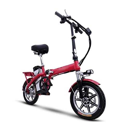 Electric Bike : Adult Electric Bike Folding Pedals 250W Portable 14 Inch Electric Bicycle Removable Battery Disc Brakes Electric Bike