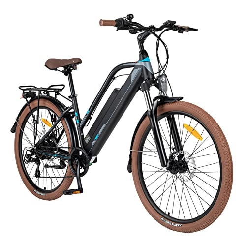 Electric Bike : Adult Electric Bikes for Women 26 Inch 250W Power Assist Electric Bicycle with LCD Meter 12.5ah Battery 80km Range for Shopping Traveling (Color : Black)