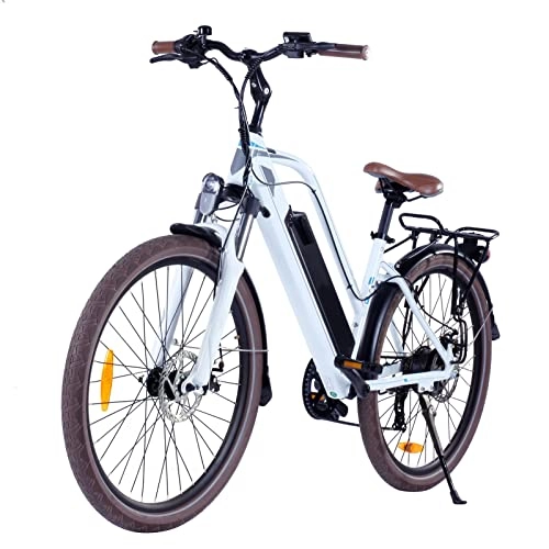 Electric Bike : Adult Electric Bikes for Women 26 Inch 250W Power Assist Electric Bicycle with LCD Meter 12.5ah Battery 80km Range for Shopping Traveling (Color : White)
