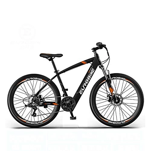 Electric Bike : Adult Electric Mountain Bike, With Front and Rear Disc Brakes Off-Road Electric Bicycle, 21 speed Variable Speed Bikes, 26 Inch Wheels, B, 50KM