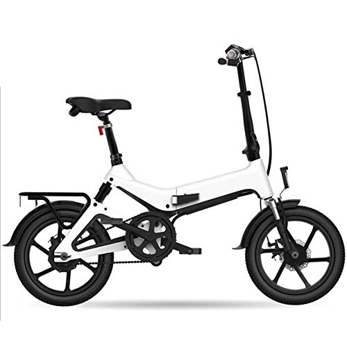 Electric Bike : Adult Folding Electric Bicycle Magnesium Alloy 16 Inches 36V 7.5AH 250W Lithium Battery Bicycle Ebike Off Road Mountain Bike, for Outdoor Cycling, White