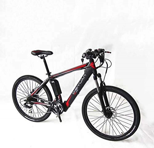 Electric Bike : Adult Mens Electric Mountain Bike, 48V Lithium Battery City Electric Bicycle, High-Carbon Steel Frame Offroad 26 Inch E-Bikes, A, 10AH