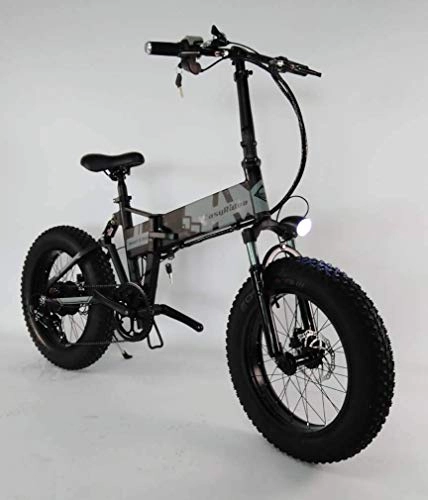 Electric Bike : Adult Mens Folding Electric Mountain Bike, Aluminum Alloy Snow E-Bikes, 48V 10AH Lithium Battery for, 7 Speed Student Electric Bicycle, 20 Inch Wheels