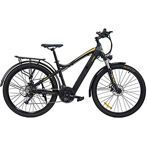 Electric Bike : Adult Mountain Electric Bike Aluminum Alloy 27.5 Inch 27 Speed Removable Battery Bicycle Ebike, For Outdoor Cycling Travel Work Out, black orange