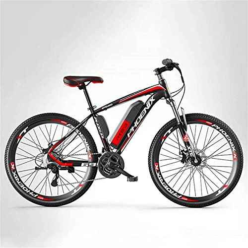 Electric Bike : Adult Mountain Electric Bike Mens, 27 speed Off-Road Electric Bicycle, 250W Electric Bikes, 36V Lithium Battery, 26 Inch Wheels (Color : B, Size : 10AH)