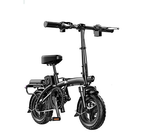 Electric Bike : Adult Women Small Folding Electric Bike, With Energy Recovery System E-Bikes, 14Inch City Electric Bicycle Support Mobile Phone Charging, 140KM