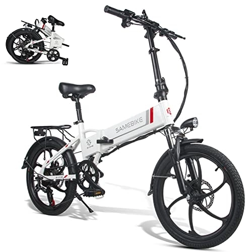 Electric Bike : Adults 20'' Folding Electric Bike, with Removable 48V 10.4Ah Lithium Battery for Adults, 7 Speed Shifter Electric City Bicycle Handle LCD Meter Quick Delivery
