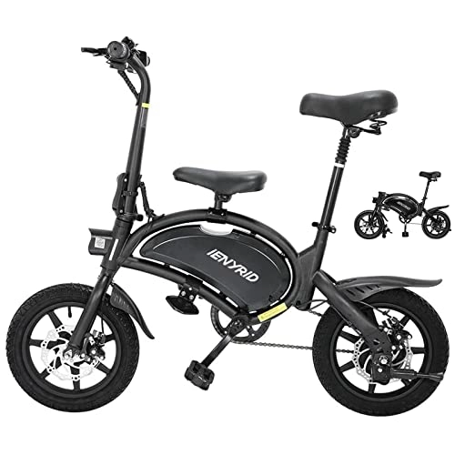 Electric Bike : Adults Electric Bikes, All Terrain Electric Bicycle iENYRID 14 Inch Tires Collapsible Cruising Mountain Bike, Double Disc Brakes, Outdoor Cycling Travel Commuting E-bike, App Support
