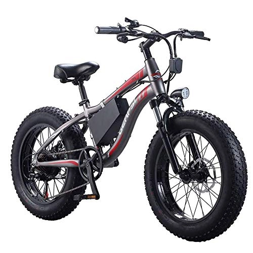 Electric Bike : AGWa 20" Electric Mountain Bike, Foldable Adult Double Disc Brake and Full Suspension Mountainbike, Aluminum Alloy Frame, 27 Speed