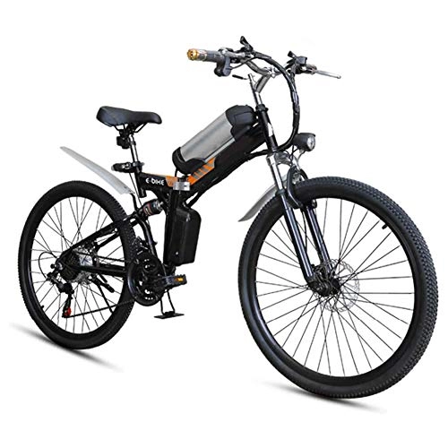 Electric Bike : AINY Folding Electric Mountain Bike 250W Motor 7 Speed 12.5Ah Lithium Battery 3 Mode LCD Display& 20" Wheels 4 Inch Fat Tires, White