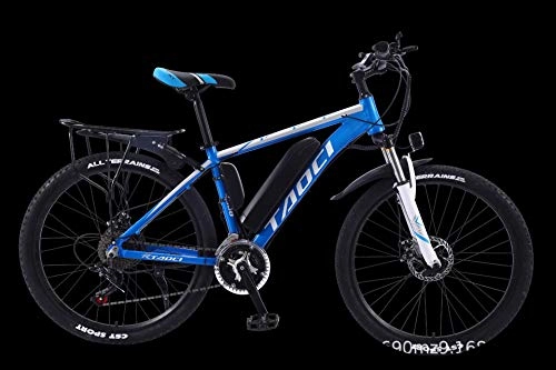 Electric Bike : AKEFG 26'' Electric Mountain Bike Removable Large Capacity Lithium-Ion Battery (36V 350W), Electric Bike 26 Speed Gear Three Working Modes, Blue