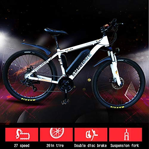 Electric Bike : AKEFG 26'' Electric Mountain Bike Removable Large Capacity Lithium-Ion Battery (36V 350W), Electric Bike 27 Speed Gear Three Working Modes