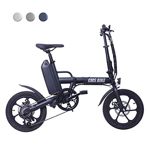 Electric Bike : AKEFG Variable speed folding electric car 16 inch lithium battery power electric bicycle mini electric bicycle, plus folding ebike electric foldable bicycle, Gray