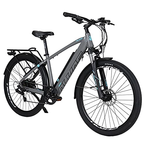 Electric Bike : AKEZ 27.5’’ Electric Bikes for Adults Men, 250W E-bike for Men with 12.5Ah Removable Lithium-Ion Battery Electric Mountain Dirt Bikes with BAFANG Motor and Shimano 7 Speed Gear (gray)