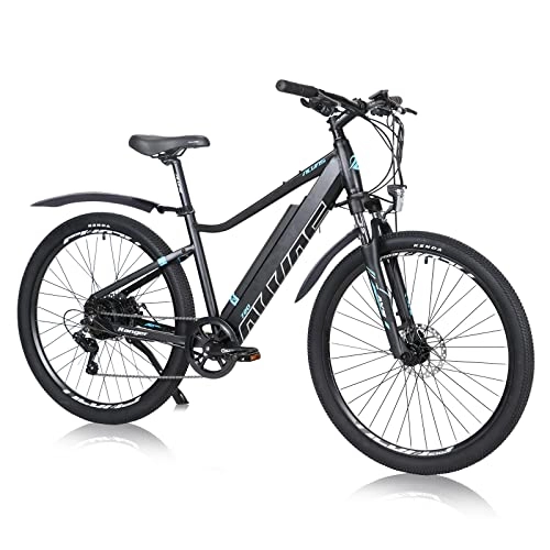 Electric Bike : AKEZ 27.5’’ Electric Bikes for Adults Men, Electric Mountain Bike with Waterproof 12.5Ah Removable Lithium-Ion Battery E-bike for Men with BAFANG Motor and Shimano 7 Speed Gear
