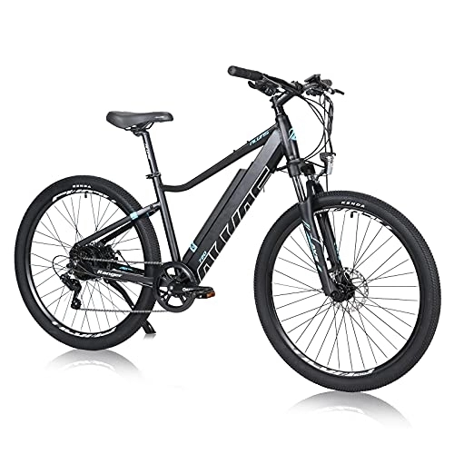 Electric Bike : AKEZ Electric Bikes for Adults Men, 27.5’’ Waterproof Electric Mountain Bike with 36V 12.5Ah Removable Lithium-Ion Battery, E-bikes for Men with BAFANG Motor and Shimano 7 Speed Gear (black)