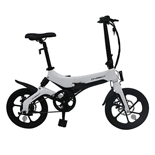 Electric Bike : ALBEFY ONEBOT E-Bike, Foldable Electric Bicycle 250W 36V, with LCD Display, 16 Tires, Lightweight Magnesium Alloy Frame Pedal Assisted Electric Bicycle