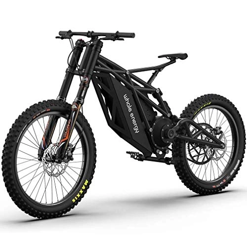 Electric Bike : ALQN Adult Electric Mountain Bike, All-Terrain Off-Road Snow Electric Motorcycle, Equipped with 60V30Ah * -21700 Li-Battery Innovation Cruiser Bicycle, Black