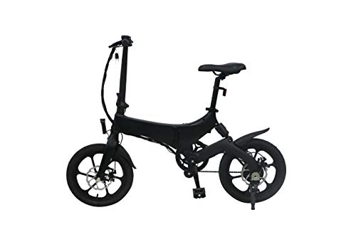Electric Bike : Amandua Electric bicycle, foldable 12-inch 36V electric bicycle with 6.4Ah lithium battery, city bike maximum speed 25 km / h, disc brake (fast delivery 3~7 days to arrive) (black)