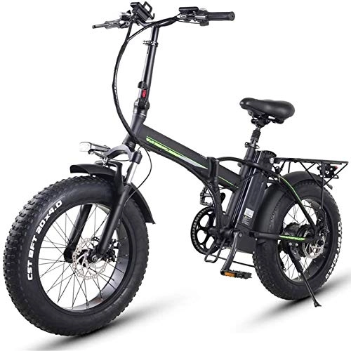 Electric Bike : Amantiy Electric Mountain Bike, Electric Bike, Urban Commuter Folding E-bike, Max Speed 40km / h, 20 inch Lightweight, 500W / 48V / 16ah Removable Charging LG Lithium Battery Electric Powerful Bicycle