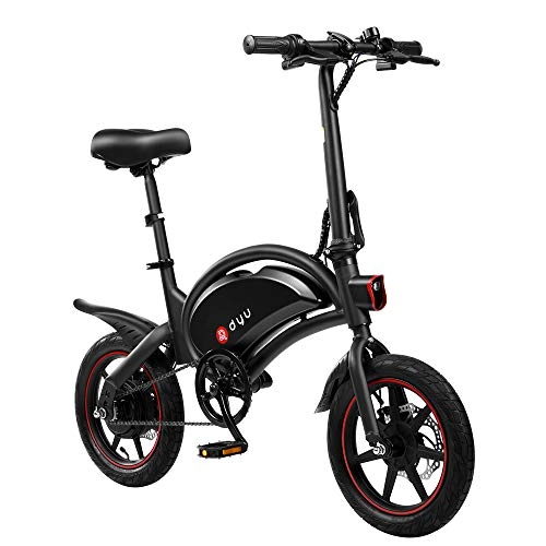 Electric Bike : AmazeFan DYU D3F Folding Electric Bike, Smart Mountain Bike for Adults, 240W Aluminum Alloy Bicycle Removable 36V / 6Ah Lithium-Ion Battery with 3 Riding Modes (Black)