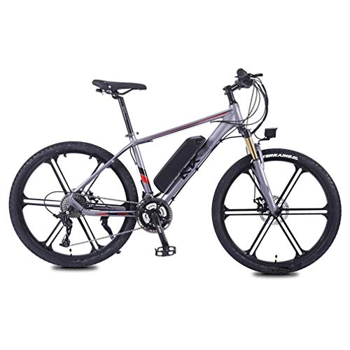 Electric Bike : AMGJ 26 Inch Electric Bike, with LED Headlights and 3 Modes 350W / 36V Removable Charging Lithium Battery for Sports Outdoor Cycling Work Out And Commuting, Gray, 10AH / 35KM