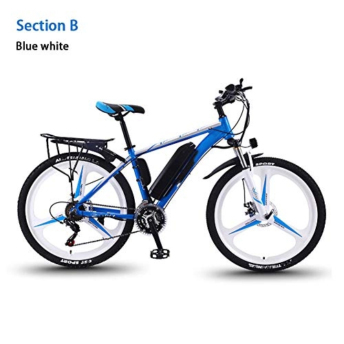 Electric Bike : AMGJ Electric Bike Foldable, 350W Motor, 27 Speed Shifter 36V 8AH / 10AH / 13AH Rechargeable Lithium Battery 26'' Electric Bicycle LCD Display Unisex Bicycle, Color 3 / Wheel B, 36V13AH
