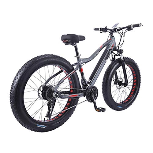 Electric Bike : AMGJ Electric Bike, with LCD Display 3 Modes Motor 350W, 36V 10Ah Rechargeable Lithium Battery Seat Adjustable 26 Inch Electric Bike Sports Outdoor Travel Work, gray A, center