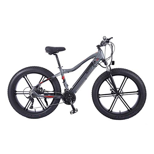 Electric Bike : AMGJ Electric Bike, with LCD Display 3 Modes Motor 350W, 36V 10Ah Rechargeable Lithium Battery Seat Adjustable 26 Inch Electric Bike Sports Outdoor Travel Work, gray B, left