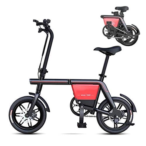 Electric Bike : AMINSHAP Disc Folding Electric Bike, Foldable Bicycle Safe Adjustable Portable for Cycling 48V4A for Adults Lithium-Ion Battery And Silent E-Bike, Portable And Easy To Store in Caravan, Black