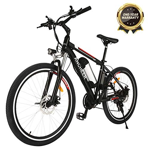Electric Bike : ANCHEER 2019 Electric Mountain Bike, 250W 26'' Electric Bicycle with Removable 36V 8AH Lithium-Ion Battery for Adults, 21 Speed Shifter