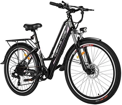 Electric Bike : ANCHEER E-bike Electric Bike, 26 Inch 250w City Bike Electric Bicycle With 36V 8AH Lithium Battery, Professional 7-speed (Delivery within 5-7 days) (26in-Black)