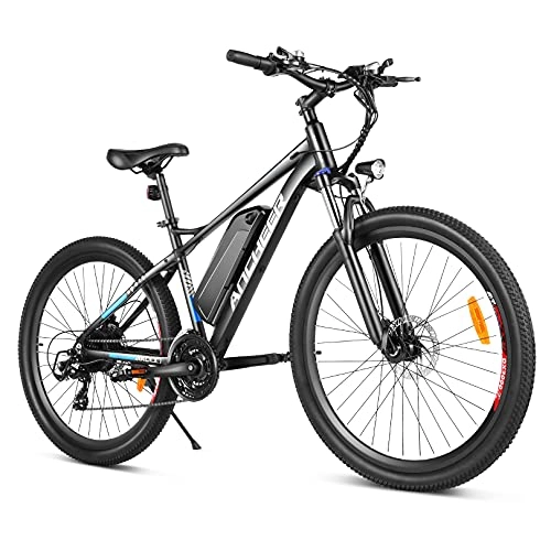Electric Bike : ANCHEER Electric Bicycle, Electric Mountain Bike with LI-ION Battery and LCD Display, E bike with Professional 21-Speed, E-bike for Adults / Man / Woman. (350W, 27.5''*2.0—Gray)