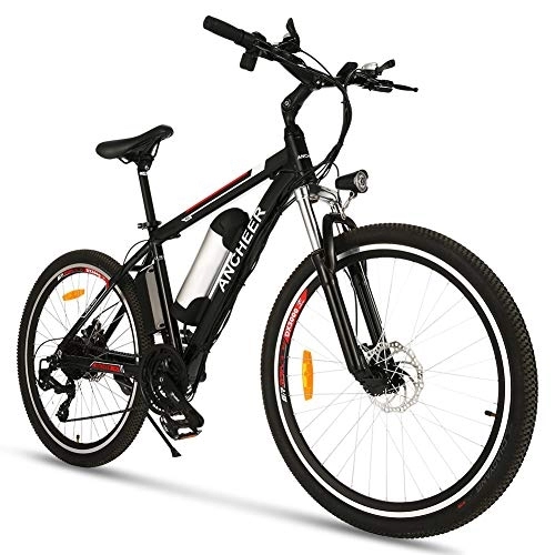 Electric Bike : ANCHEER Electric Bike, 250W 26'' Electric Bicycle E-bike with Removable 36V 8Ah / 12.5Ah Lithium-Ion Battery for Adults, 21 Speed Shifter (Classic_Black)