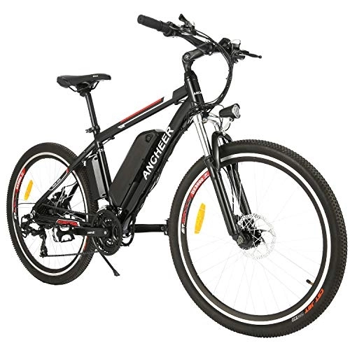 Electric Bike : ANCHEER Upgraded Electric Mountain Bike, 250W 26'' Electric Bicycle with Removable 36V 12.5 AH Lithium-Ion Battery for Adults, 21 Speed Shifter