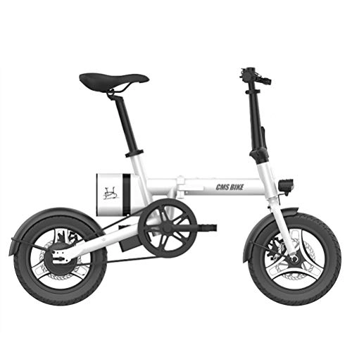Electric Bike : ANYWN Folding Electric Bike with Removable 36V 8Ah Lithium-Ion Battery, Lightweight and Aluminum Ebike with with 350W Powerful Motor, Fast Battery Charger, White