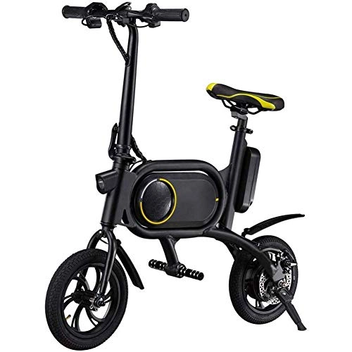 Electric Bike : AOLI Electric Bike, Adult Two-Wheel Mini Pedal Electric Car Easy Folding and Carry Design with LCD Data Display USB Charging Port Outdoor