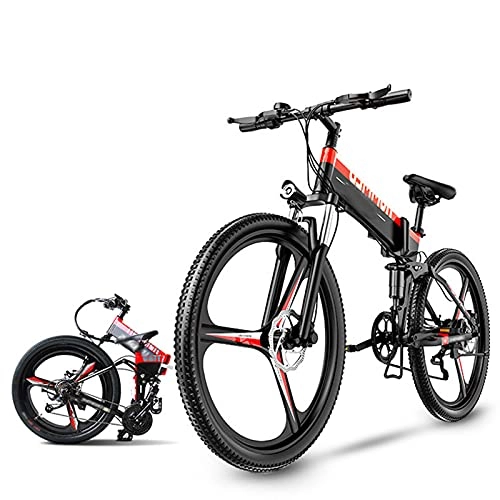 Electric Bike : AORISSE Electric Bike 27 Speed 400W Motor E-Bike Four-Link Triple Suspension System City Commute Ebike 26" Adults Electric Mountain Bicycle 48V Removable Lithium Battery