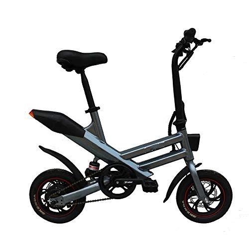 Electric Bike : Asdflinabike Foldable Electric Bike 12 Inch 10.4AH 36V 250W Electric Moped Bicycl LCD Displayer 25KM / H Max 40-50KM Mileage with Pedals Power Assist (Color : Gray, Size : 110.2x56x100cm)