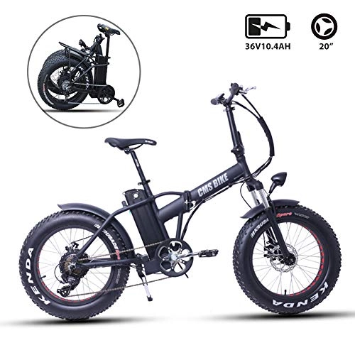 Electric Bike : ASTOK Electric Mountain Bike 500W Motor, 20 x 4 inch Fat Tires, Removable 36V Lithium Battery, Dual Disc Brakes, 6-Speed E-Bike for Trail Riding
