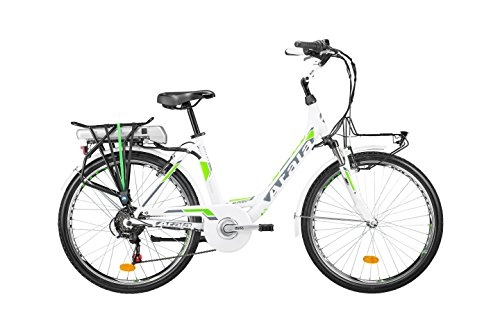 Electric Bike : Atala Electric Citybike with Pedalling Assisted e-run FS Lady, White 45cm (Height 150-175cm), 6Speed, One Size Green