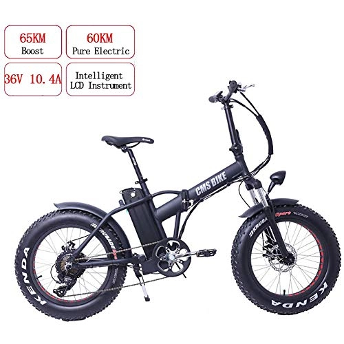 Electric Bike : AUZZO HOME 500W Folding E-bike 36V 10.4A Electric Mountain Bike Endurance 60KM 6 Speeds 20" Wide Tire with Double Disc Brakes for Adult and Teenager
