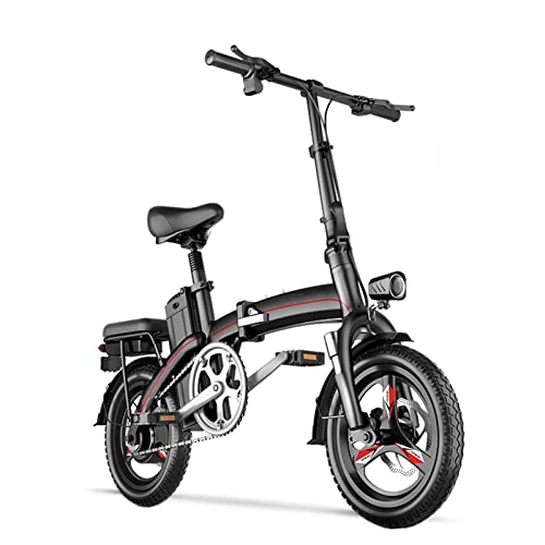 Electric Bike : AWJ Electric Bike Foldable 400W 48V Portable 14 Inch Electric Bicycle with Lithium Battery Folding Electric Bicycle