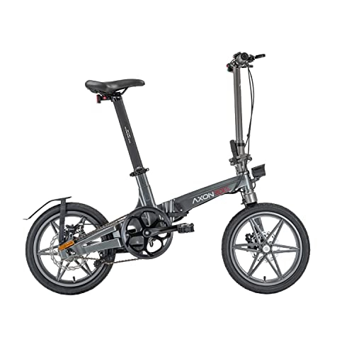 Electric Bike : Axon Rides AXON PRO Folding Electric Bike, 250W Electric Motor, 36V - 5.2Ah Lithium-Ion Battery, 3 levels of pedal assist, LCD Display Battery Indicator, Hydraulic Disc Brakes