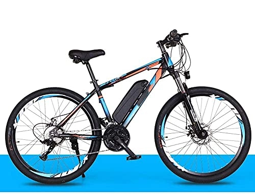 Electric Bike : AYHa Adult Mountain Electric Bicycle, 250W Motor 26'' Off-Road Electric Bike with Removable 36V 8Ah / 10Ah Lithium-Ion Battery 21 / 27 Variable Speed Double Disc Brake Unisex, Black Blue, A 36V10AH