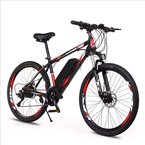 Electric Bike : AYHa Adult Off-Road Electric Bicycle, 250W Motor 26'' Electric Mountain Bike with Removable 36V 8Ah / 10Ah Lithium-Ion Battery 21 / 27 Variable Speed Double Disc Brake Unisexe, Black Blue, A 36V8AH