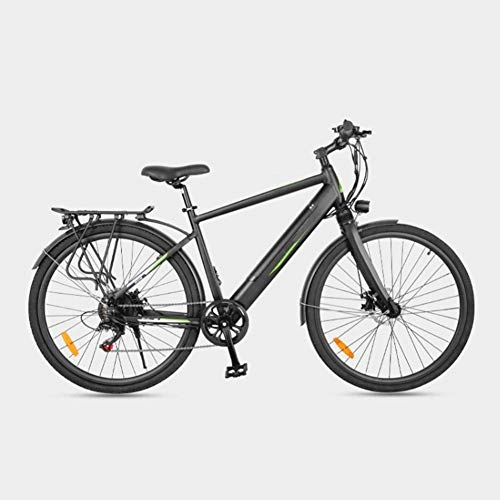 Electric Bike : AYHa City Commuter Electric Bicycle, 360W Motor 6 Speed Dual Disc Brakes 27 Inches Adults Aluminum Alloy Variable Speed E Bike 36V Removable Hidden Battery, Black, B 14AH